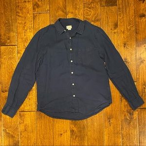 J Crew Long Sleeve Linen Button Down Shirt L